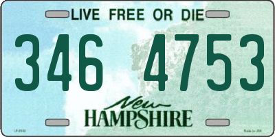 NH license plate 3464753