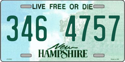 NH license plate 3464757