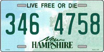 NH license plate 3464758