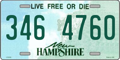 NH license plate 3464760