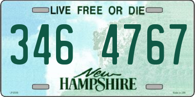 NH license plate 3464767