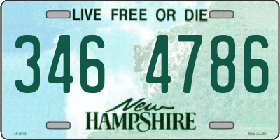 NH license plate 3464786