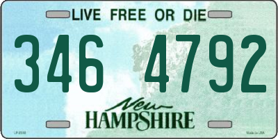 NH license plate 3464792