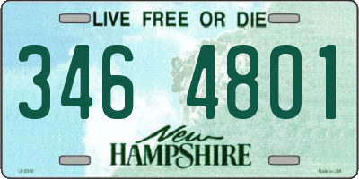 NH license plate 3464801