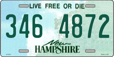 NH license plate 3464872