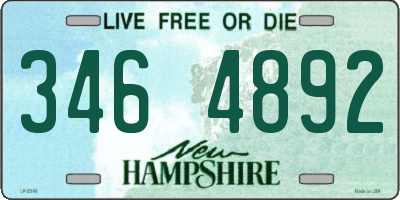 NH license plate 3464892