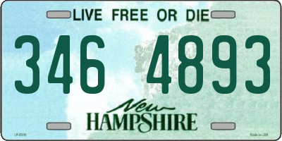 NH license plate 3464893