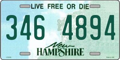 NH license plate 3464894
