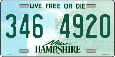 NH license plate 3464920