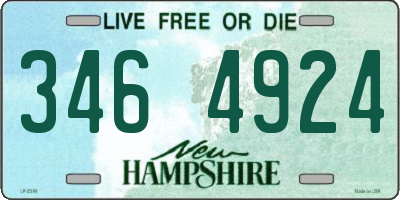 NH license plate 3464924