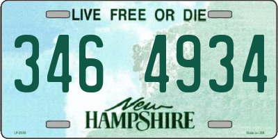 NH license plate 3464934