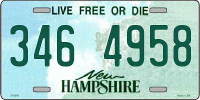 NH license plate 3464958