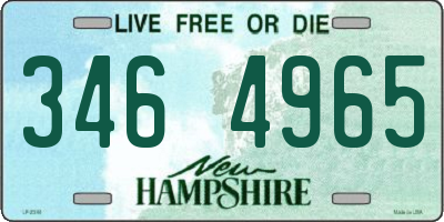NH license plate 3464965
