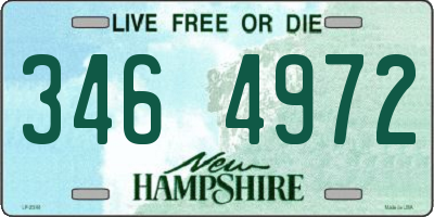 NH license plate 3464972