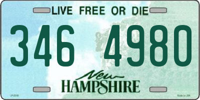NH license plate 3464980