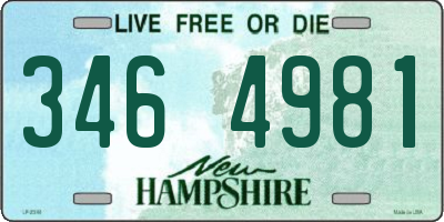 NH license plate 3464981