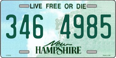 NH license plate 3464985
