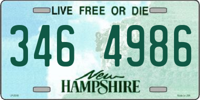 NH license plate 3464986