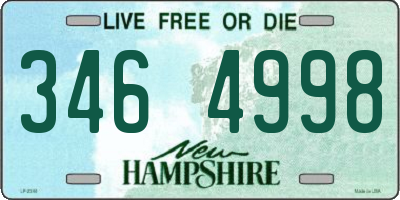 NH license plate 3464998