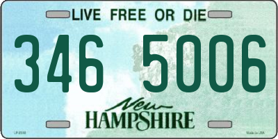 NH license plate 3465006