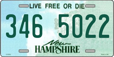 NH license plate 3465022