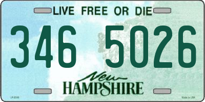NH license plate 3465026