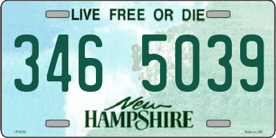 NH license plate 3465039