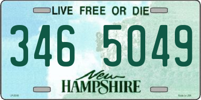 NH license plate 3465049