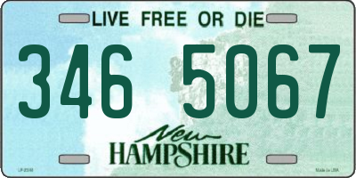 NH license plate 3465067
