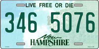 NH license plate 3465076