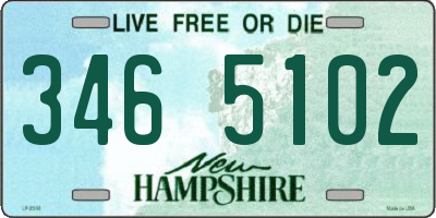 NH license plate 3465102
