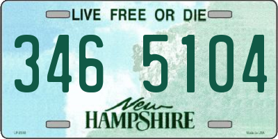 NH license plate 3465104