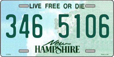 NH license plate 3465106