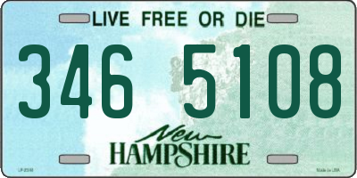 NH license plate 3465108