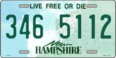 NH license plate 3465112