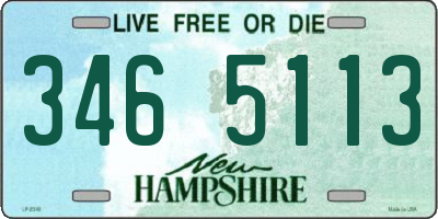 NH license plate 3465113