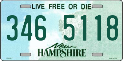 NH license plate 3465118