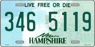 NH license plate 3465119