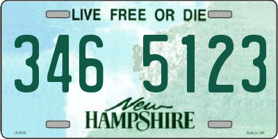 NH license plate 3465123