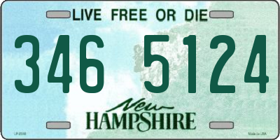 NH license plate 3465124