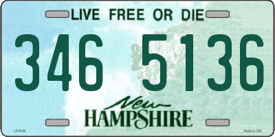 NH license plate 3465136