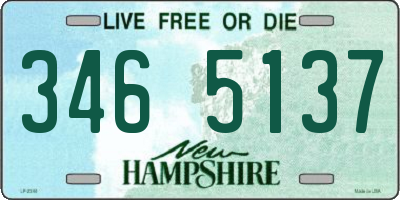 NH license plate 3465137