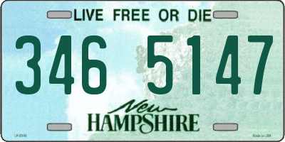 NH license plate 3465147