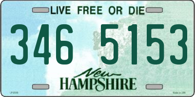 NH license plate 3465153
