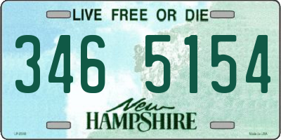 NH license plate 3465154