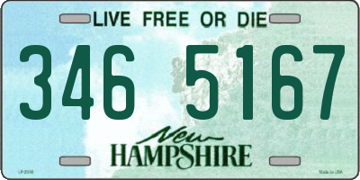 NH license plate 3465167