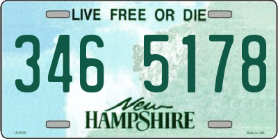 NH license plate 3465178