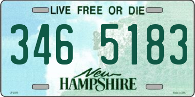 NH license plate 3465183