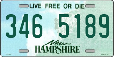 NH license plate 3465189