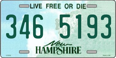 NH license plate 3465193